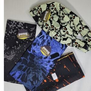 PUGS Headwraps & Bandanas Lot of 3 Bandanas & 1 Skull Cap NWT Biker Cycling